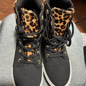 Timberland Skyla Bay Leopard Print Black Women's Hi-Top Boots